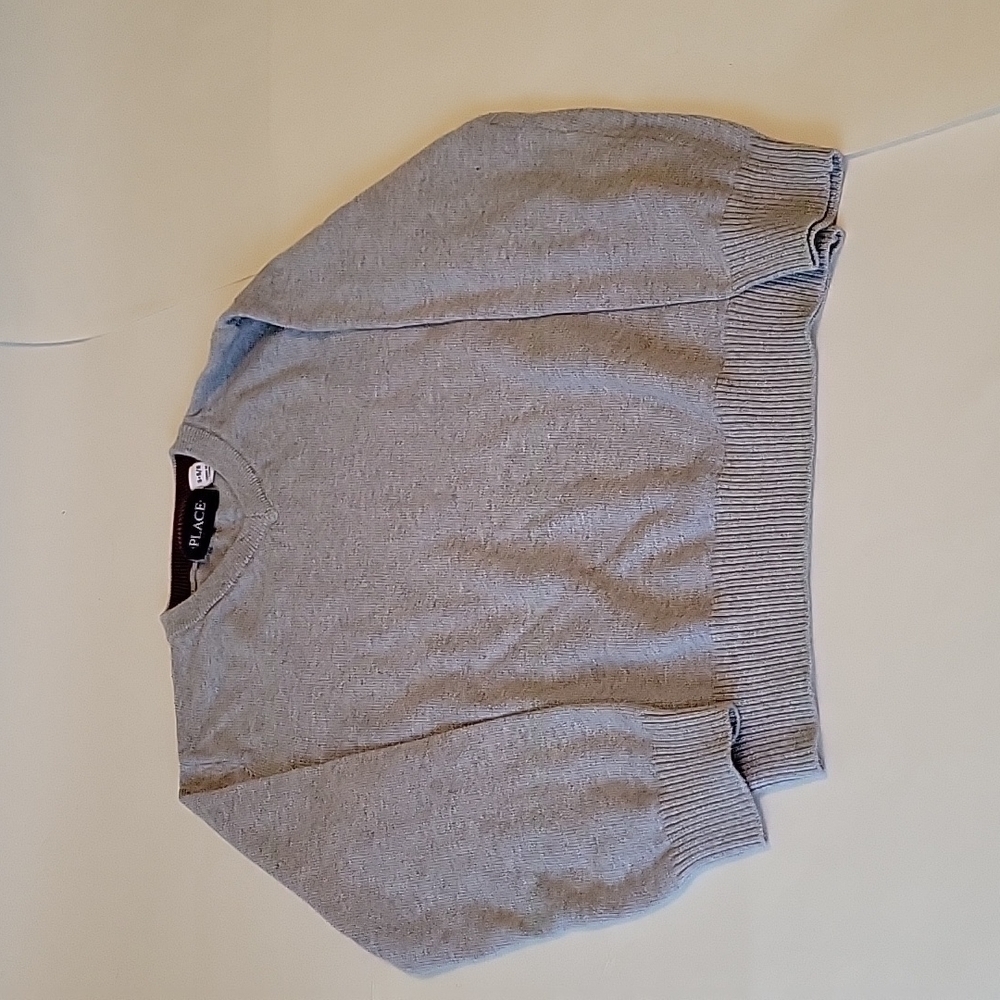 PLACE Boy's V-neck Sweater, Sz 5/6, neutral pullover knit